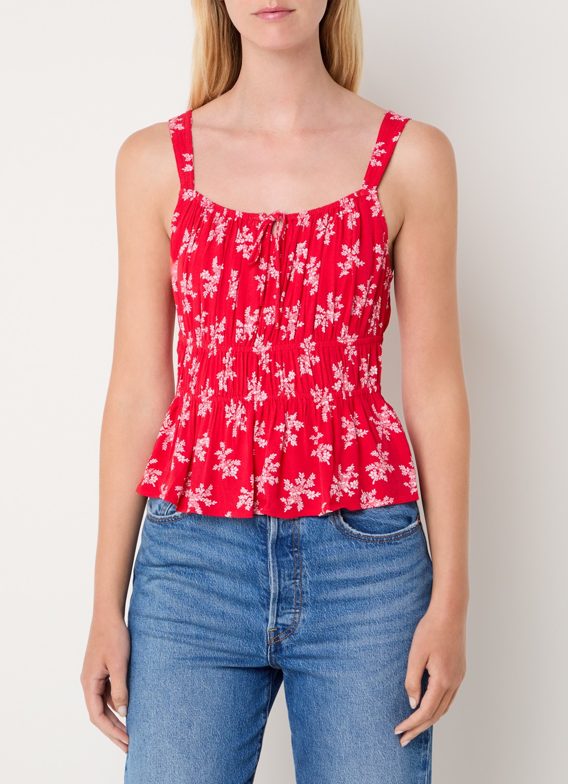 Levi's Top met bloemenprint - detail 3 steenrood