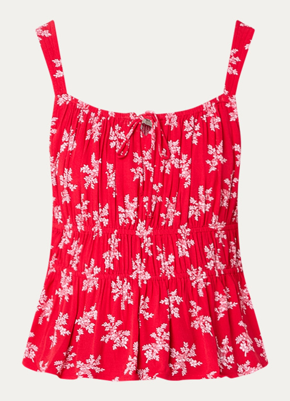 Levi's Top met bloemenprint - voorkant steenrood