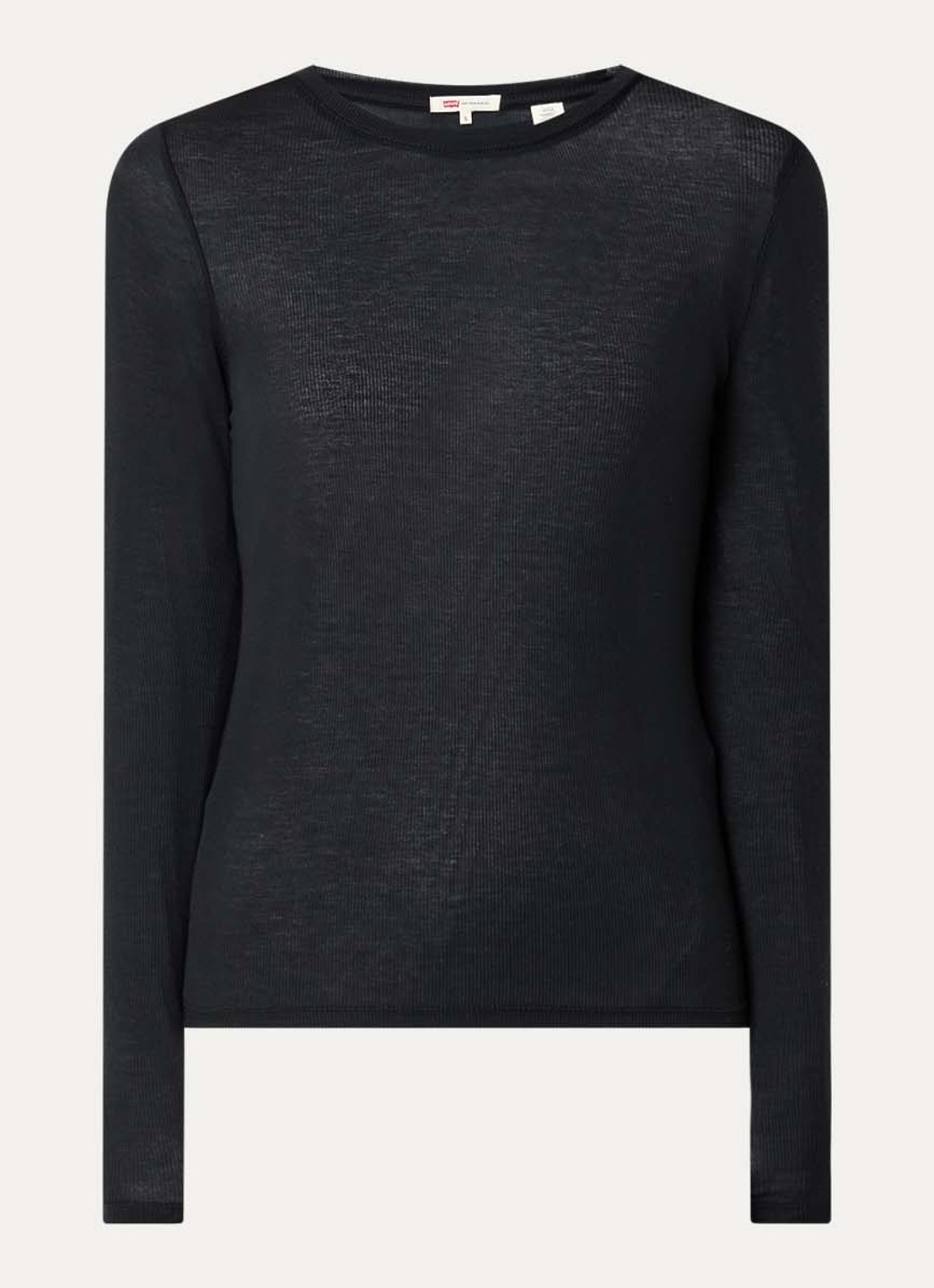 Levi's Top met ribstructuur - voorkant 3 zwart