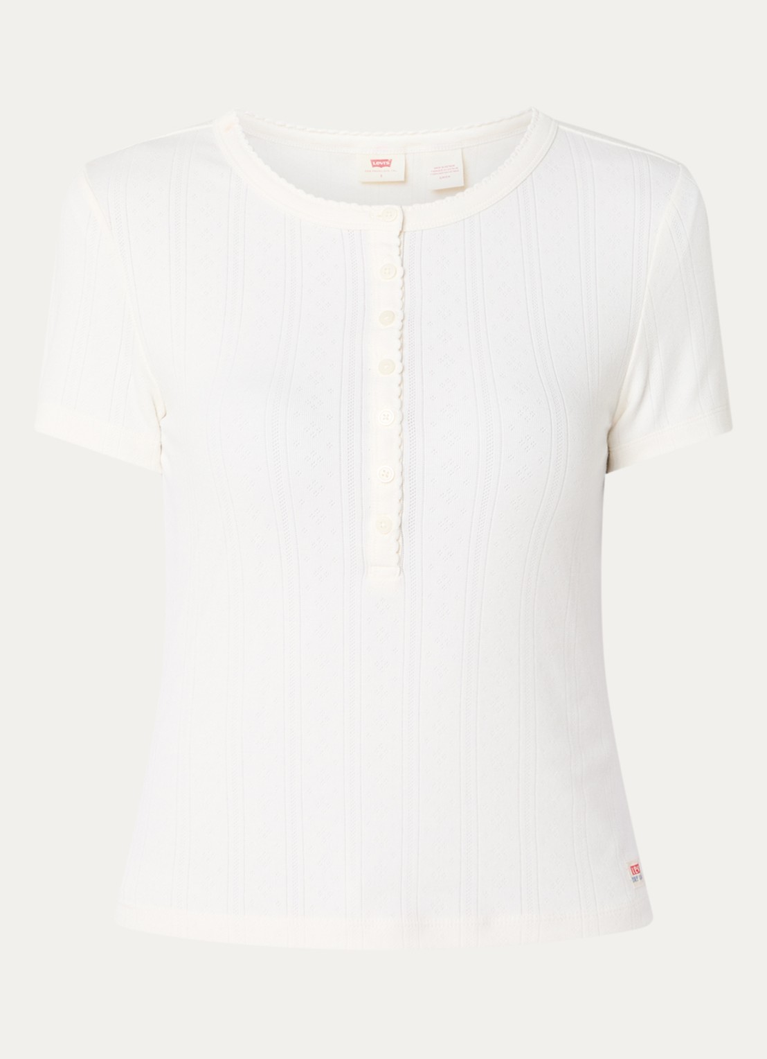 Levi's Top met ronde hals - voorkant 3 gebroken wit