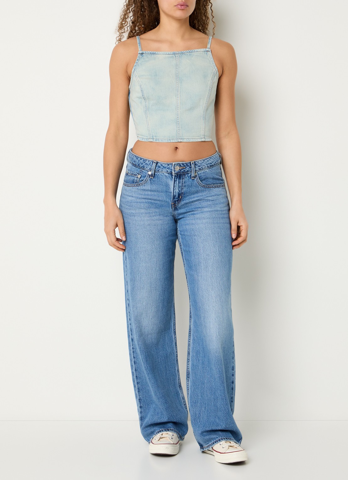 Levi's Top van denim - voorkant 4 blauwgrijs