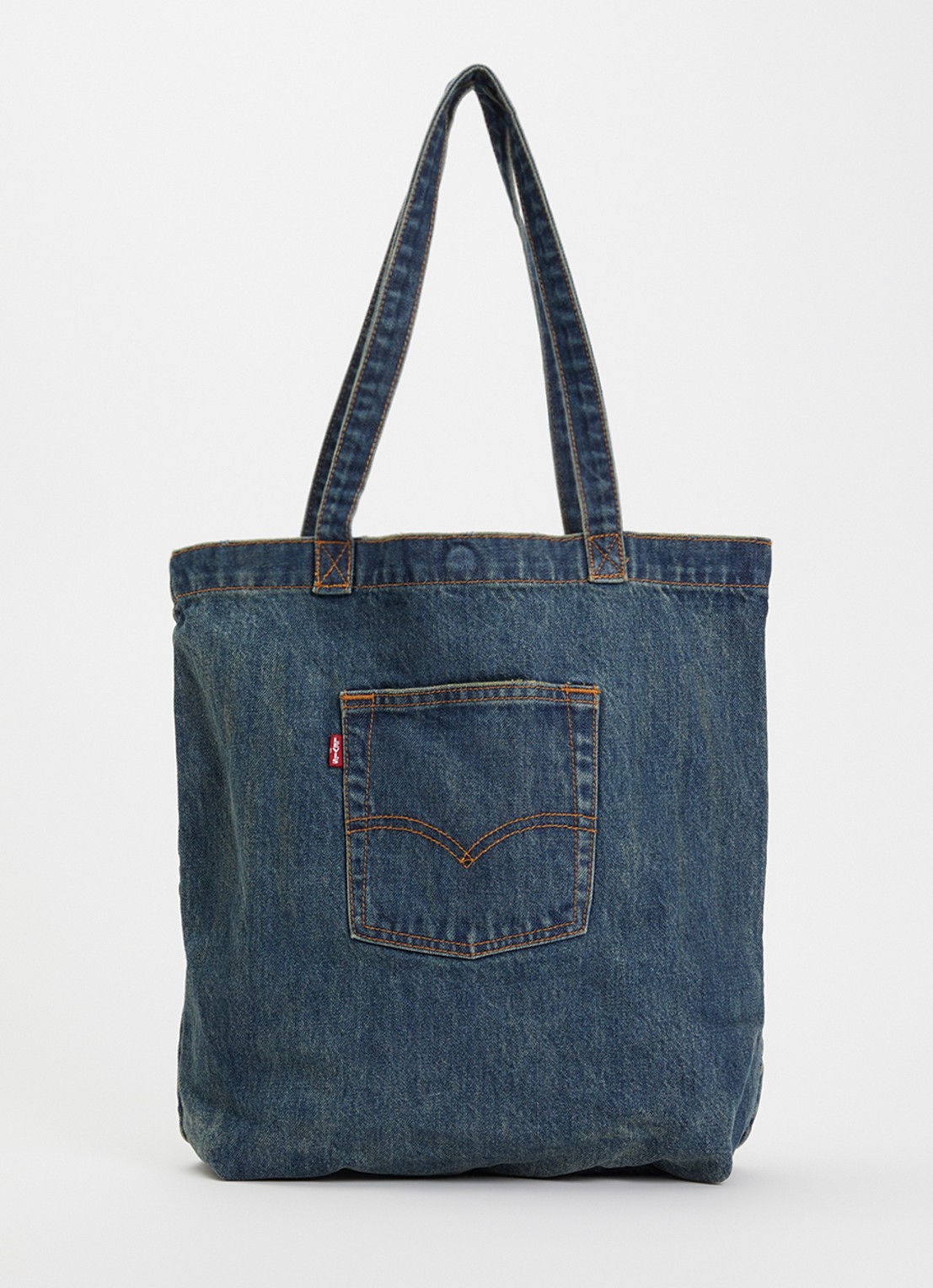 Levi's Tote schoudertas van denim - voorkant 2 donkerblauw