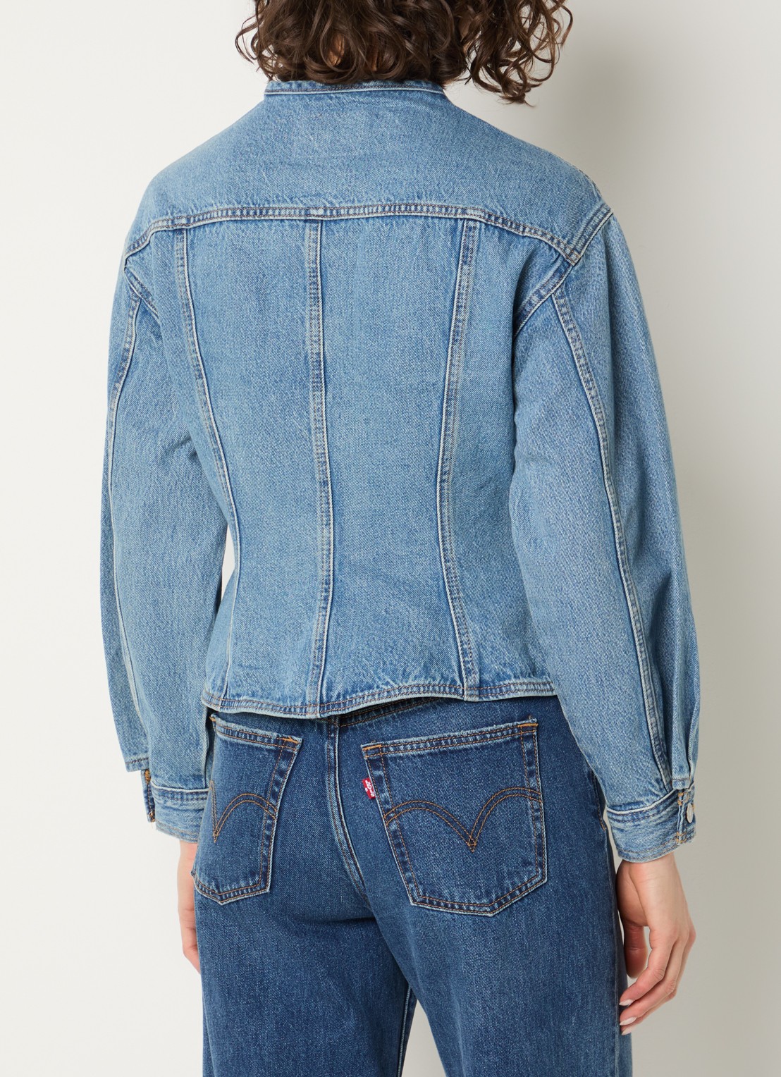 Levi's Trucker spijkerjas met borstzakken - achterkant 4 blauw