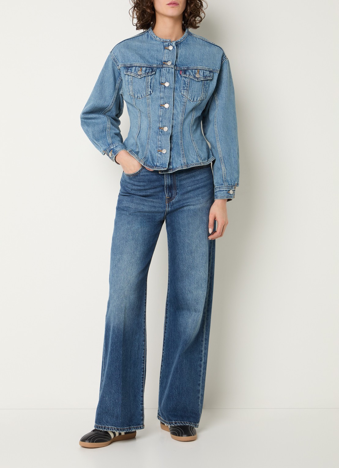 Levi's Trucker spijkerjas met borstzakken - voorkant 3 blauw