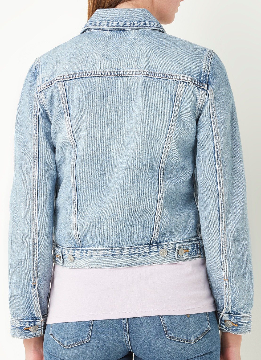 Levi's Trucker spijkerjas met lichte wassing - achterkant 4 indigo