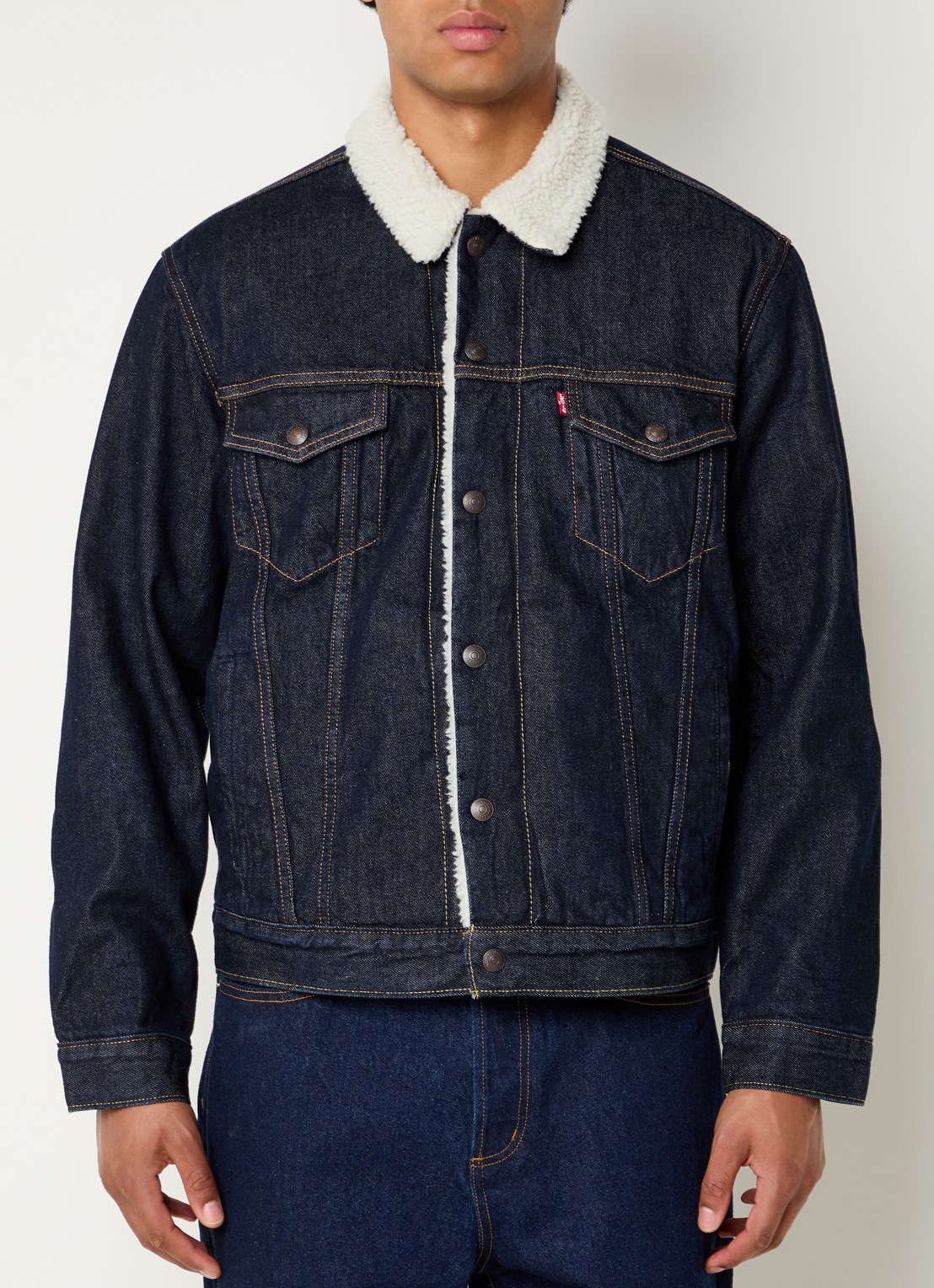 Levi's Type 3 Sherpa spijkerjas met teddy voering en steekzakken - detail 4 indigo