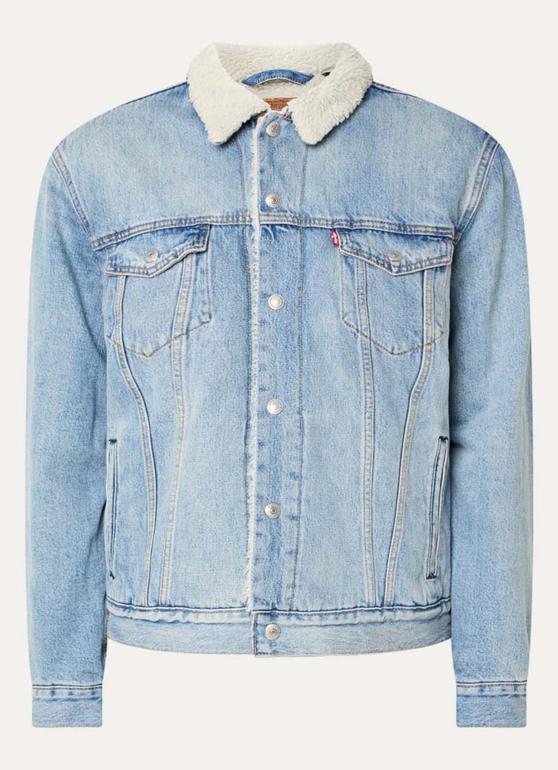 Levi's Type 3 spijkerjas met teddy voering en borstzakken - voorkant 2 lichtblauw