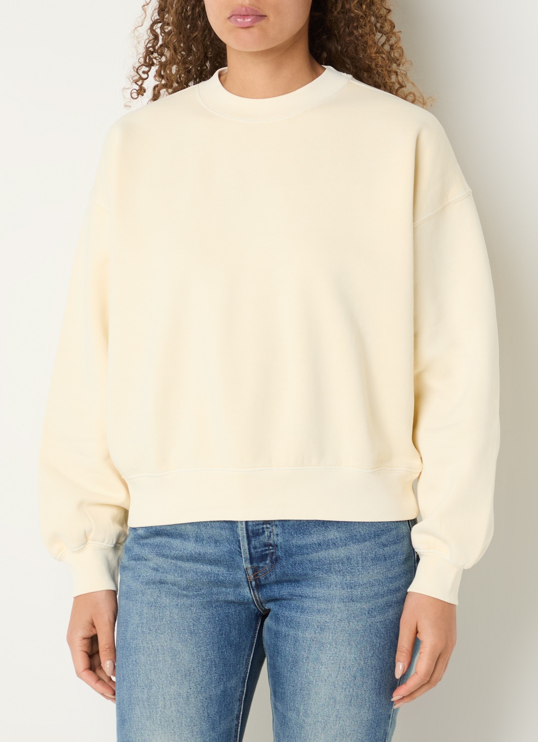Levi's Vintage boxy sweater met ronde hals - detail 3 lichtgeel