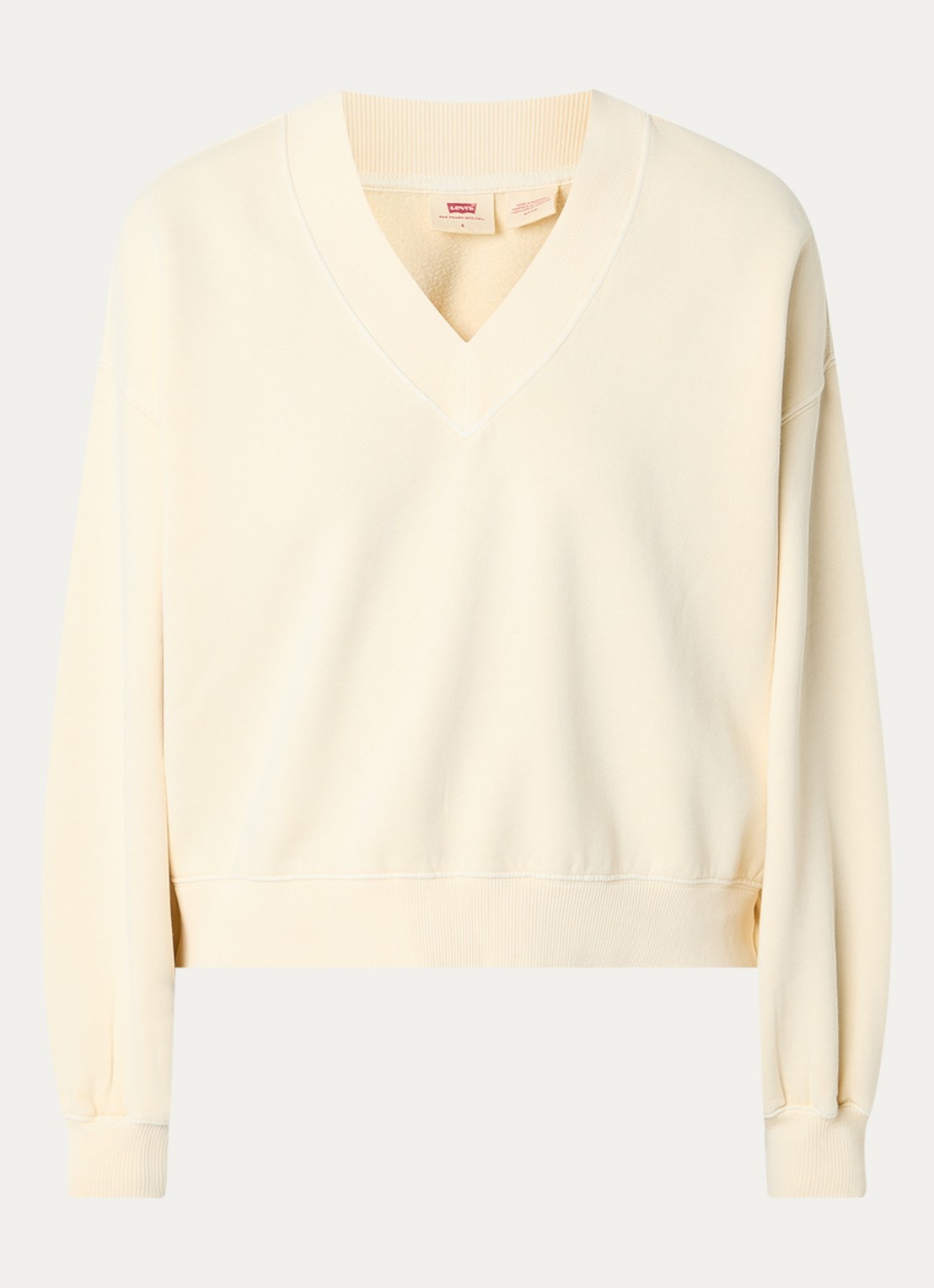 Levi's Vintage cropped sweater met V-hals - voorkant 2 lichtgeel