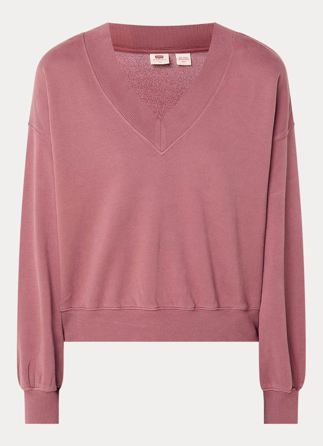 Levi's Vintage cropped sweater met V-hals - voorkant 3 taupe