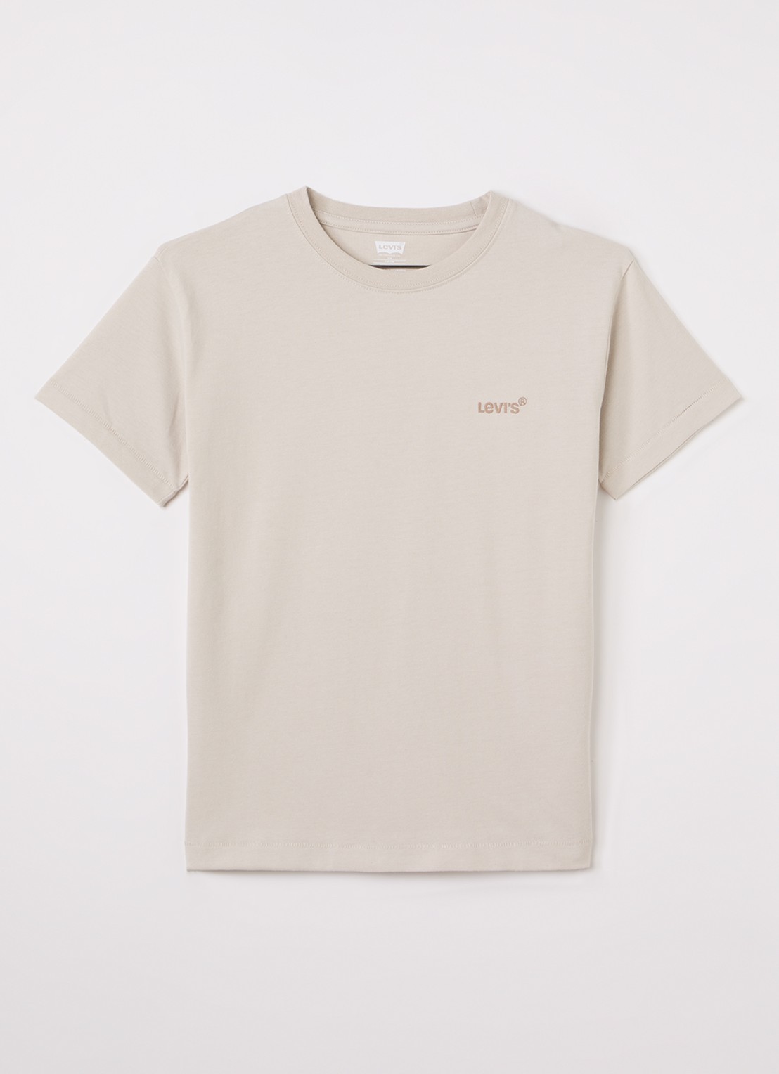 Levi's Vintage T-shirt met logoborduring - voorkant beige