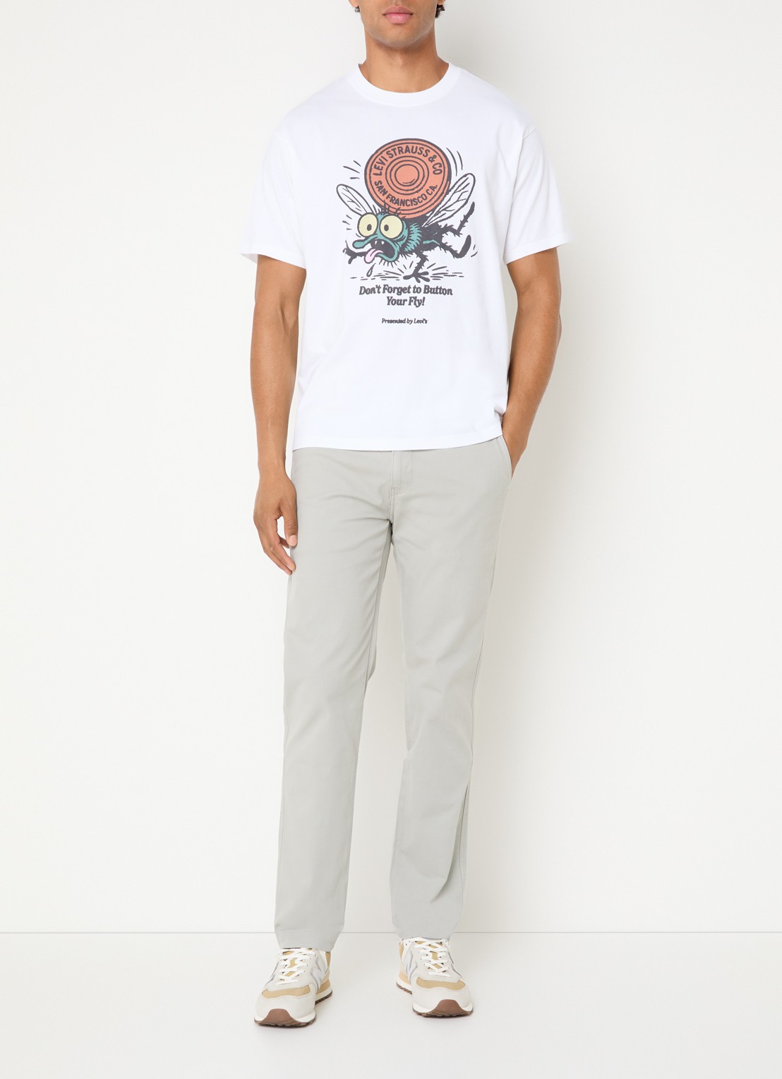 Levi's Vintage T-shirt met print - voorkant 3 wit