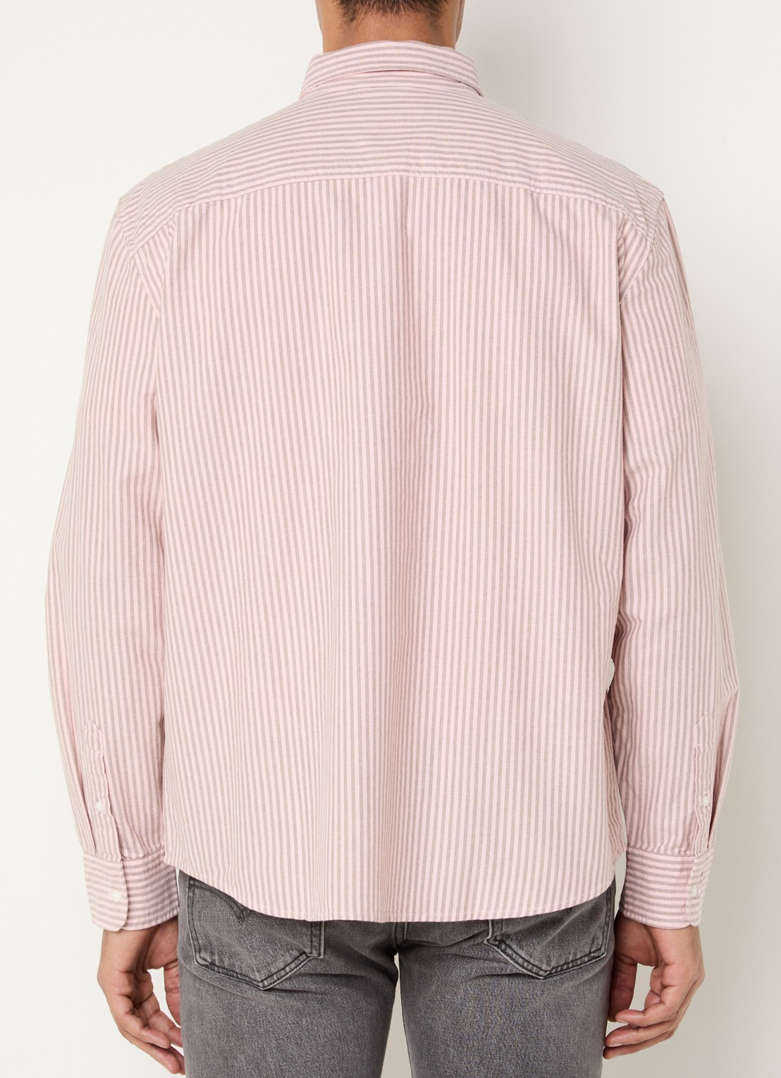 Levi's Waylon regular fit overhemd met streepprint - achterkant 3 zalmroze