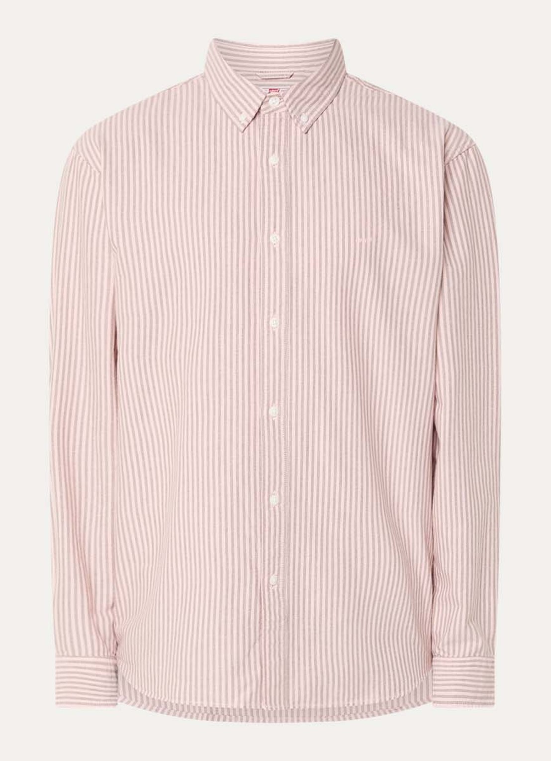 Levi's Waylon regular fit overhemd met streepprint - voorkant zalmroze