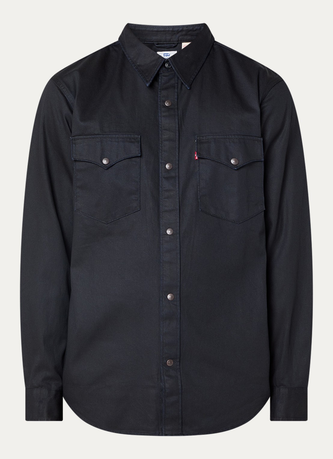 Levi's Western regular fit overhemd van denim - voorkant 2 indigo