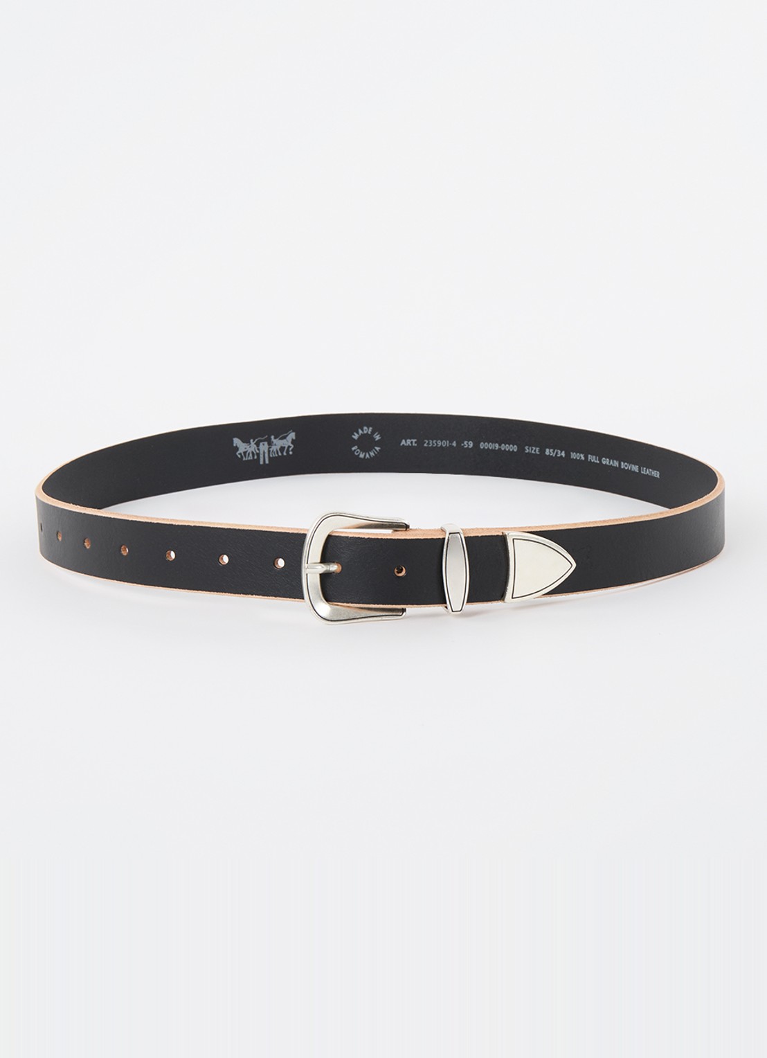 Levi's Western riem van leer - voorkant zwart