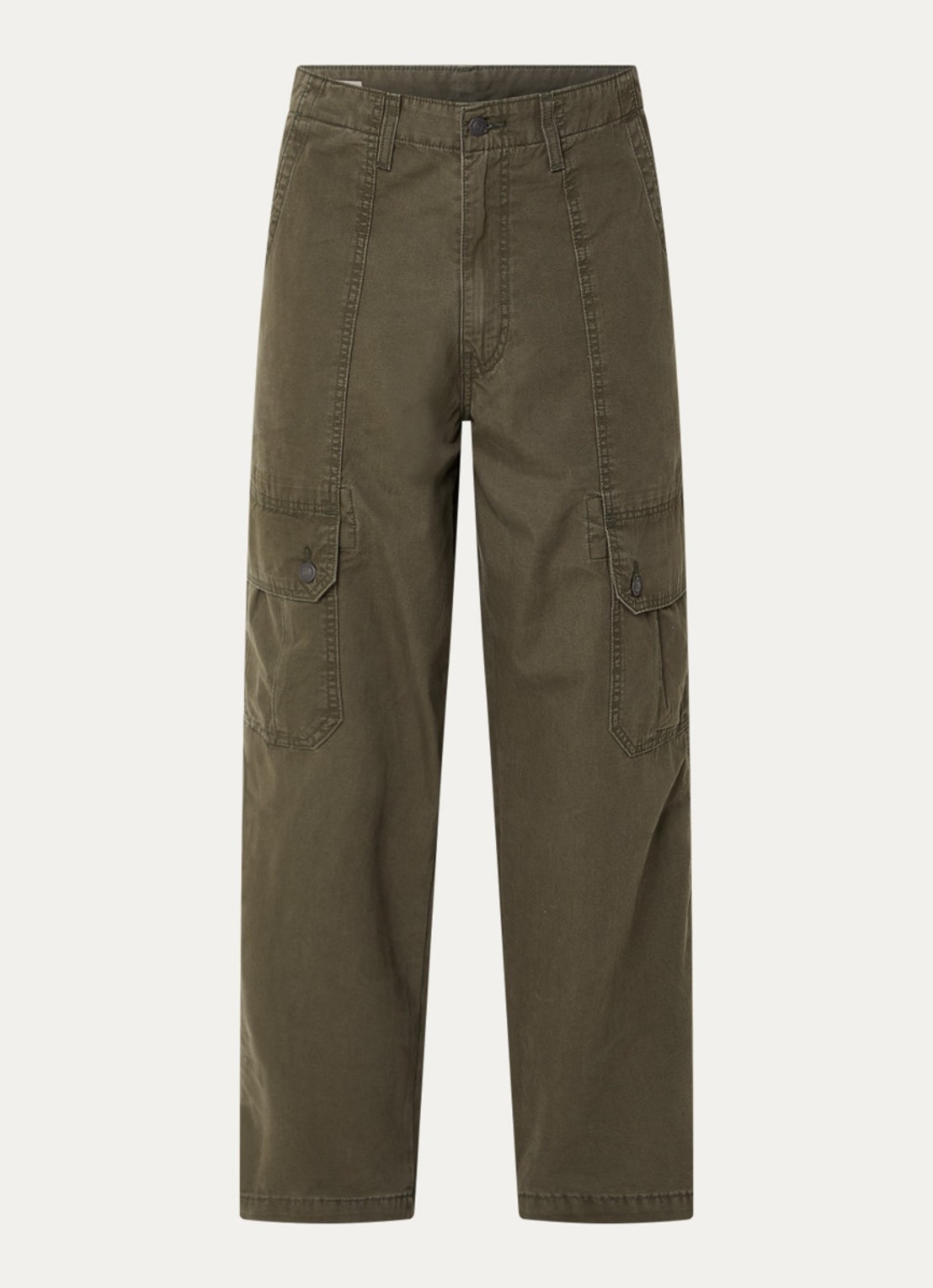 Levi's Wide fit cargobroek met steekzakken - voorkant groen