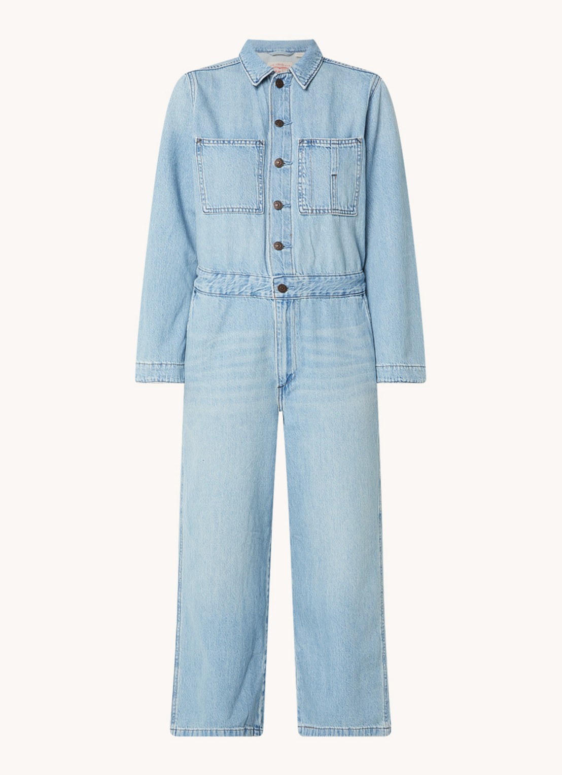 Levi's Wide fit cropped tuinbroek van denim - voorkant 3 indigo