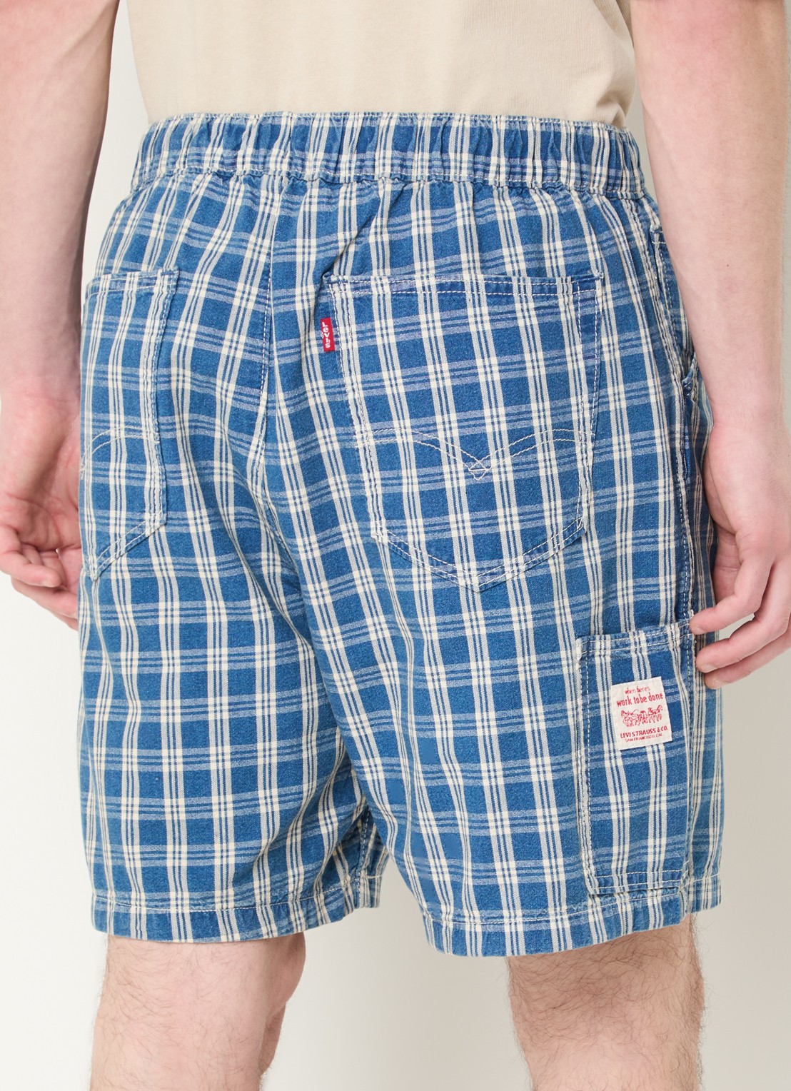 Levi's Wide fit korte broek met ruitdessin - achterkant 3 indigo