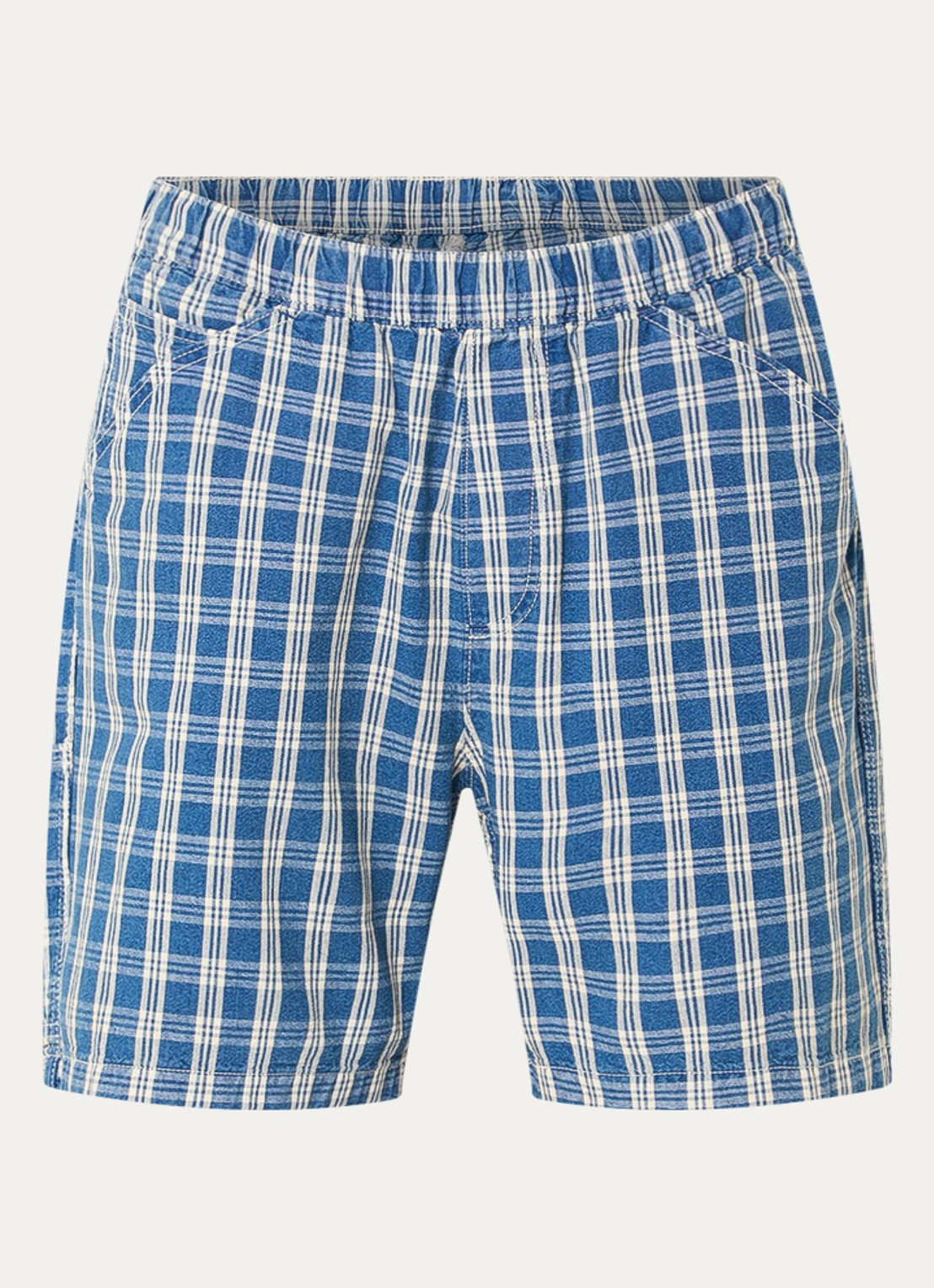 Levi's Wide fit korte broek met ruitdessin - voorkant indigo