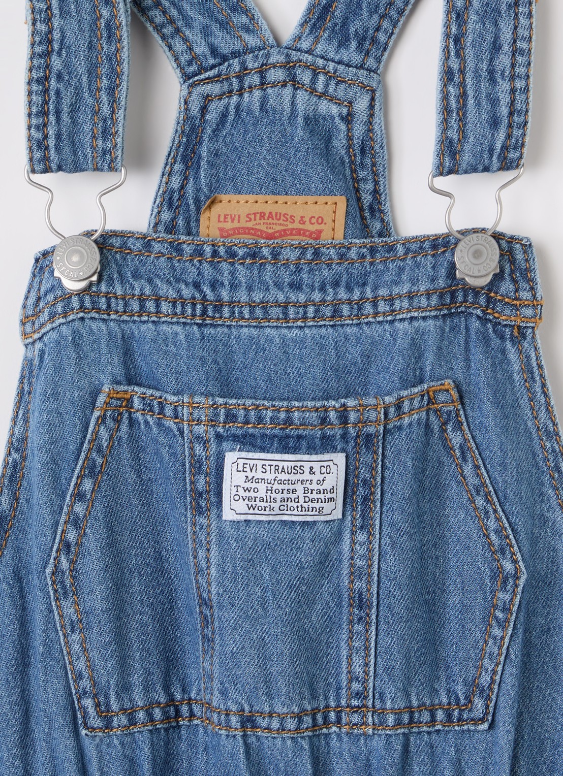 Levi's Wide fit tuinbroek met logo - detail 3 indigo