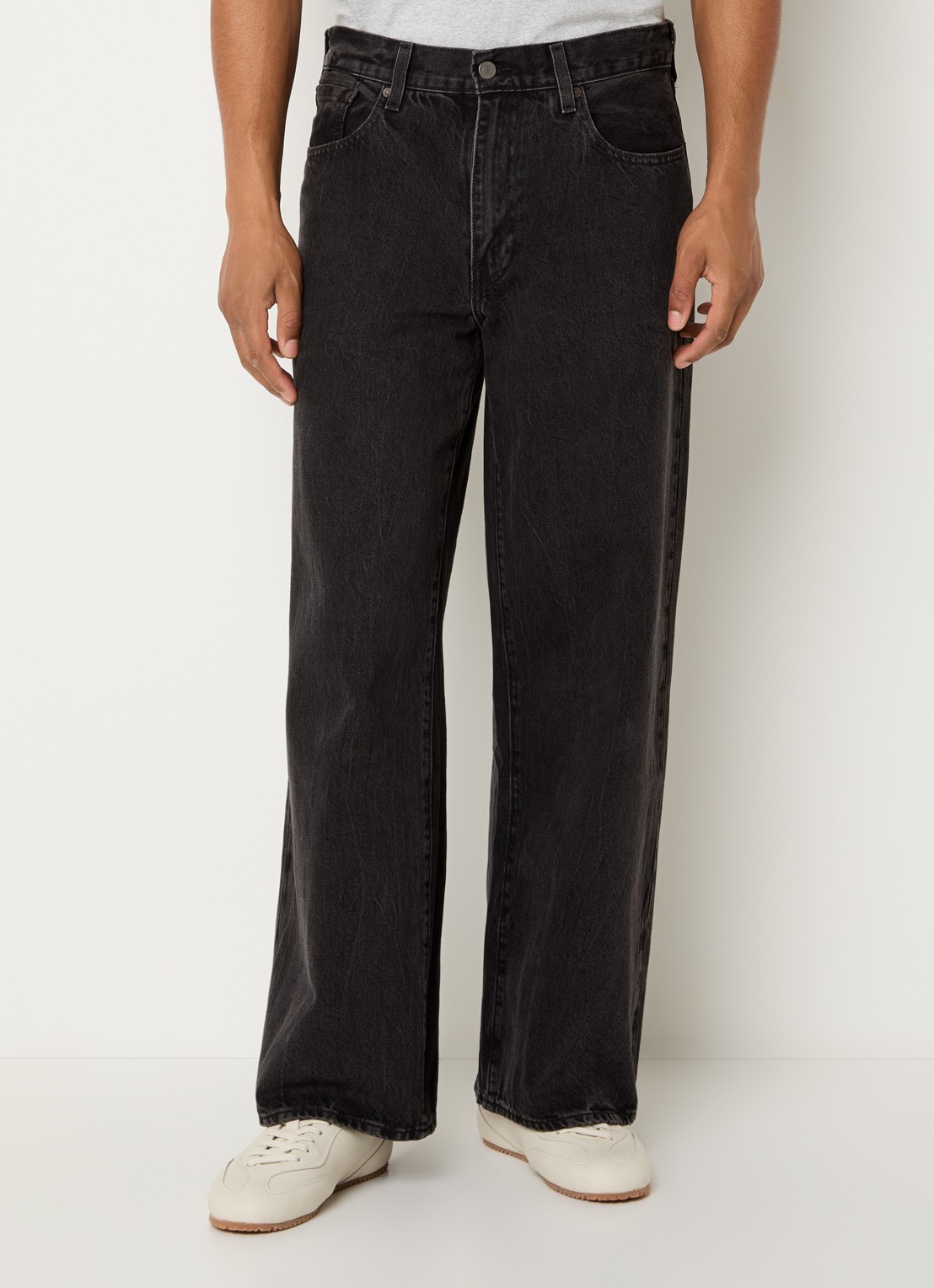 Levi's Wide leg jeans met gekleurde wassing - detail 2 zwart