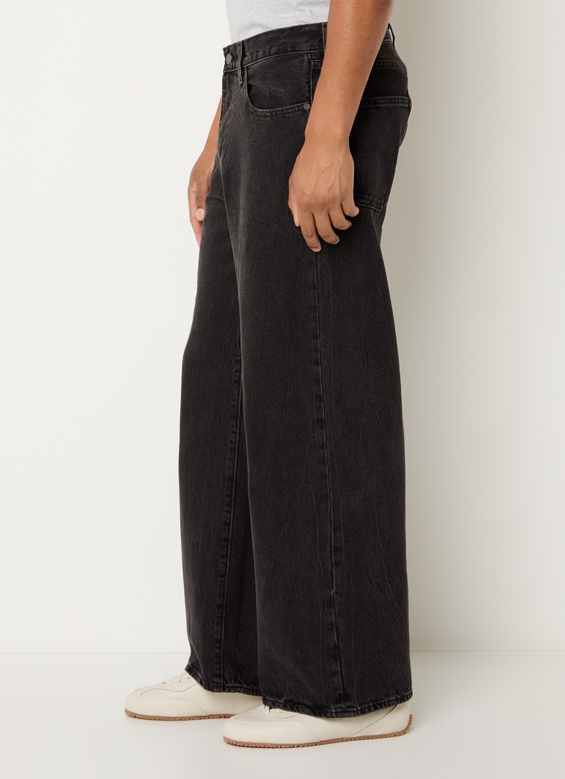 Levi's Wide leg jeans met gekleurde wassing - detail 3 zwart