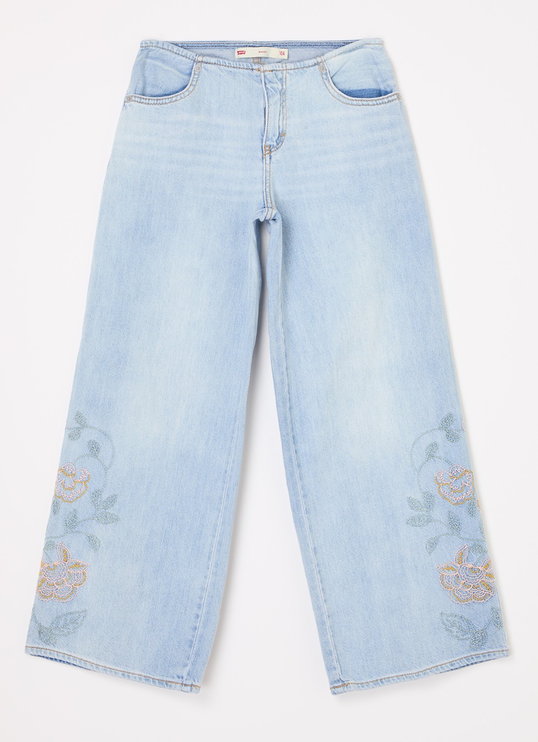 Levi's Wide leg jeans met lichte wassing - voorkant indigo