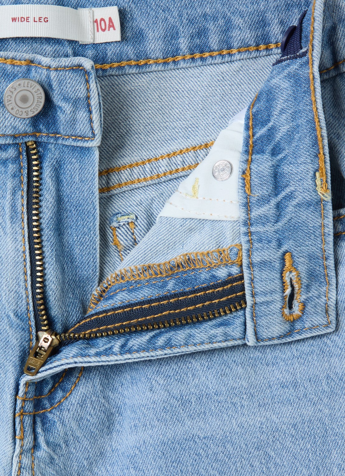 Levi's Wide leg jeans met lichte wassing - detail 3 indigo