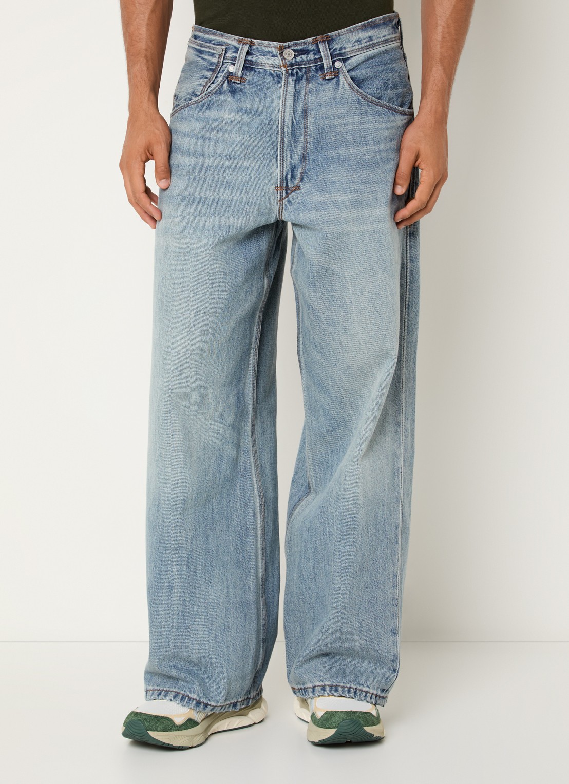 Levi's Wide leg jeans met lichte wassing - detail 3 indigo