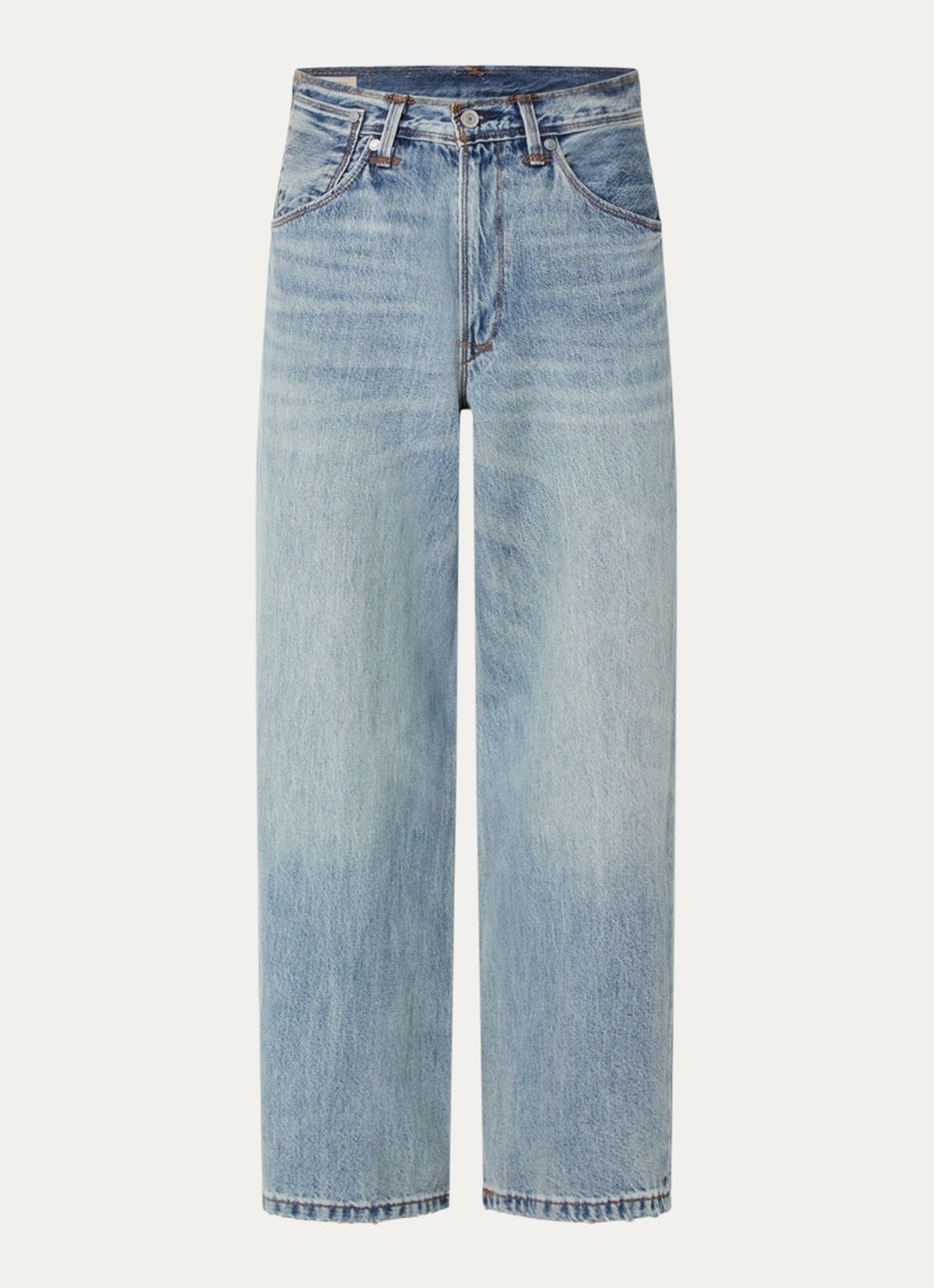 Levi's Wide leg jeans met lichte wassing - voorkant indigo