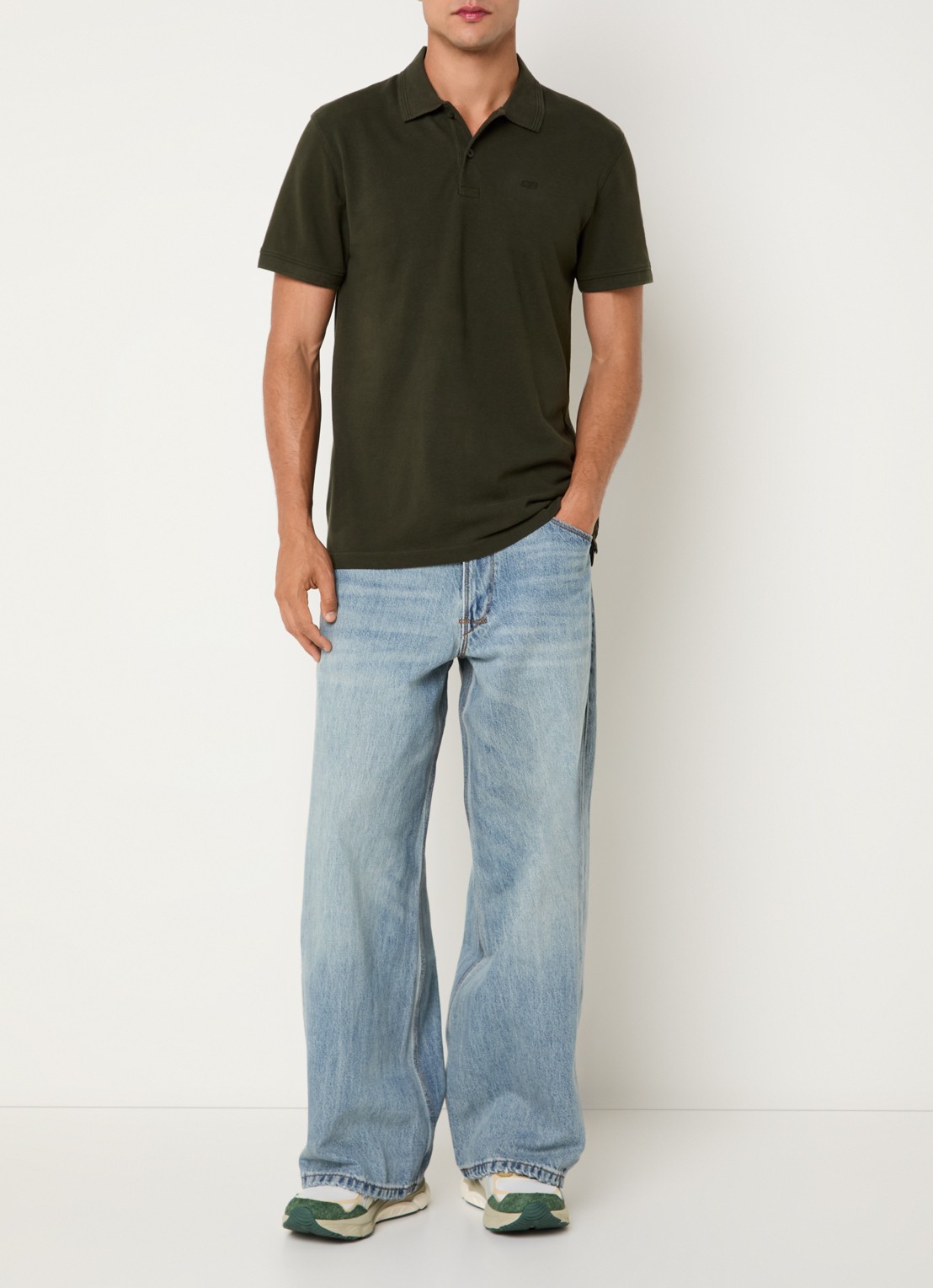 Levi's Wide leg jeans met lichte wassing - voorkant 2 indigo