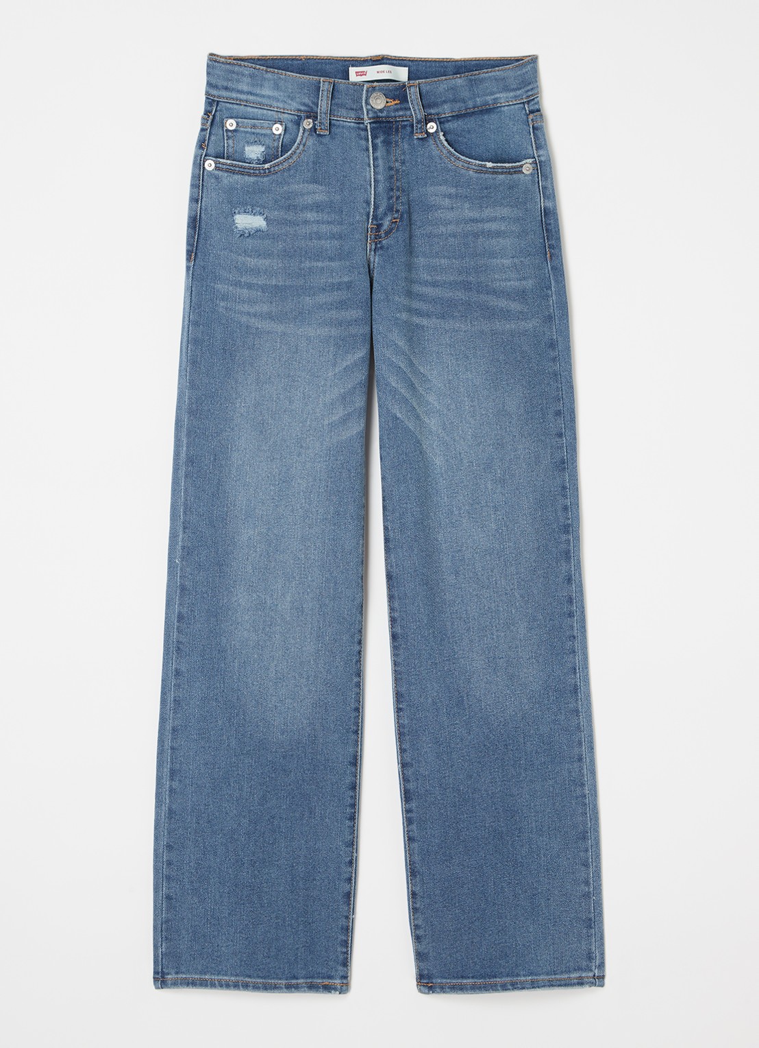 Levi's Wide leg jeans met stretch - voorkant indigo