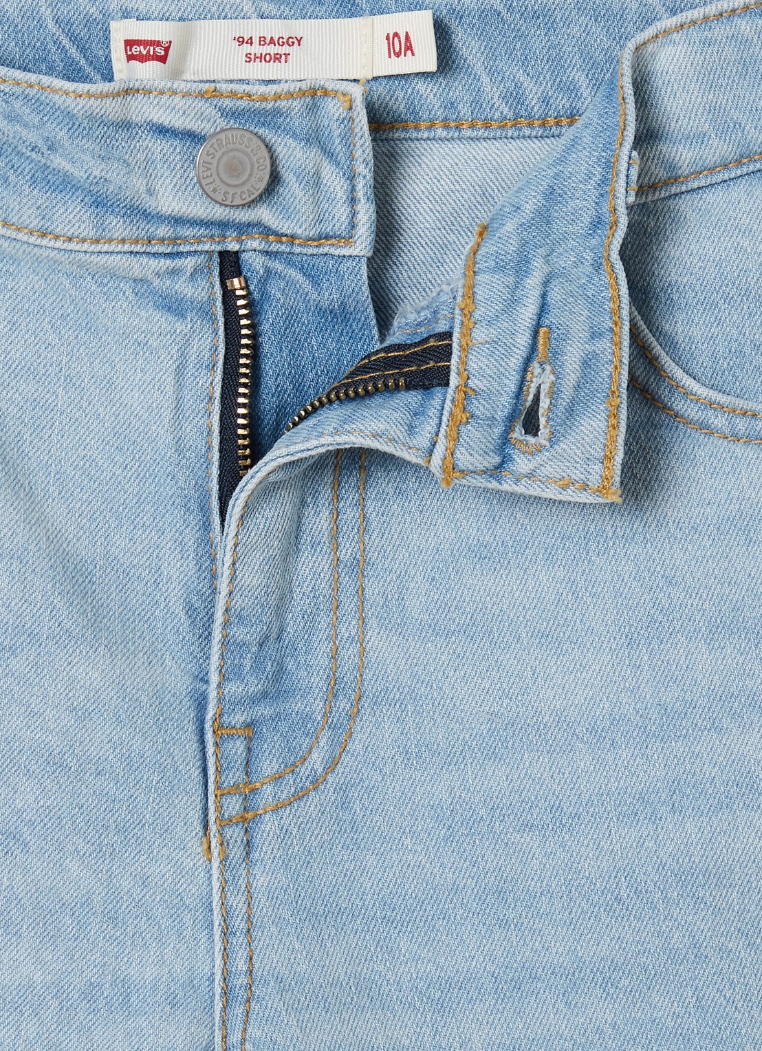 Levi's Wide leg korte broek van denim - detail indigo