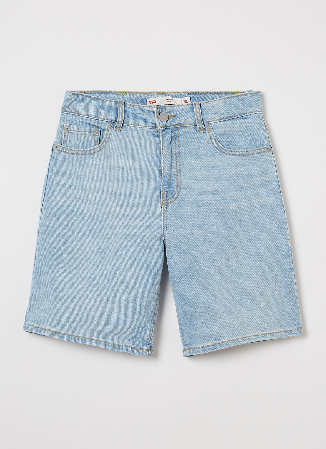 Levi's Wide leg korte broek van denim - voorkant 2 indigo