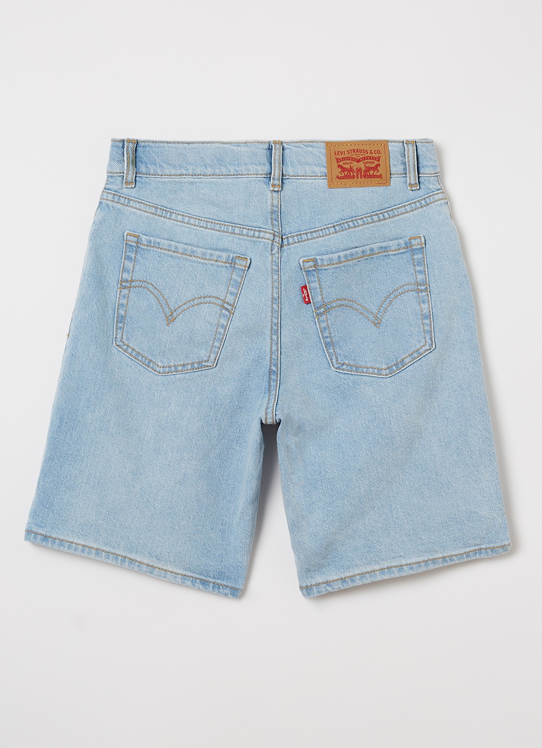 Levi's Wide leg korte broek van denim - voorkant 3 indigo
