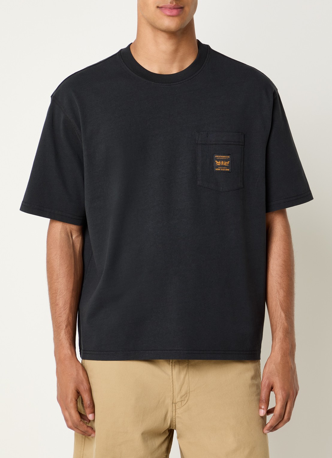 Levi's Workwear T-shirt met borstzak - detail zwart