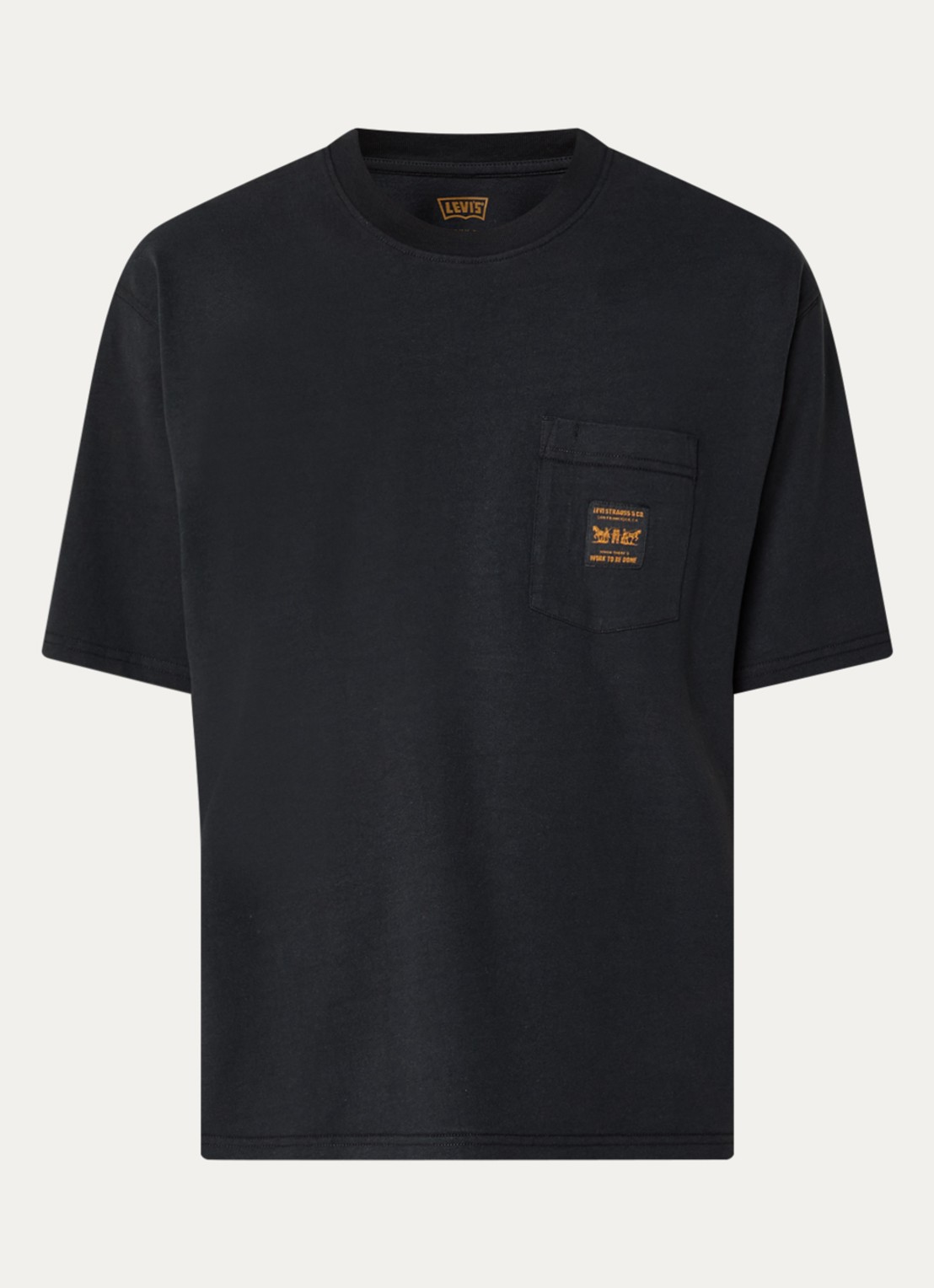 Levi's Workwear T-shirt met borstzak - voorkant 3 zwart