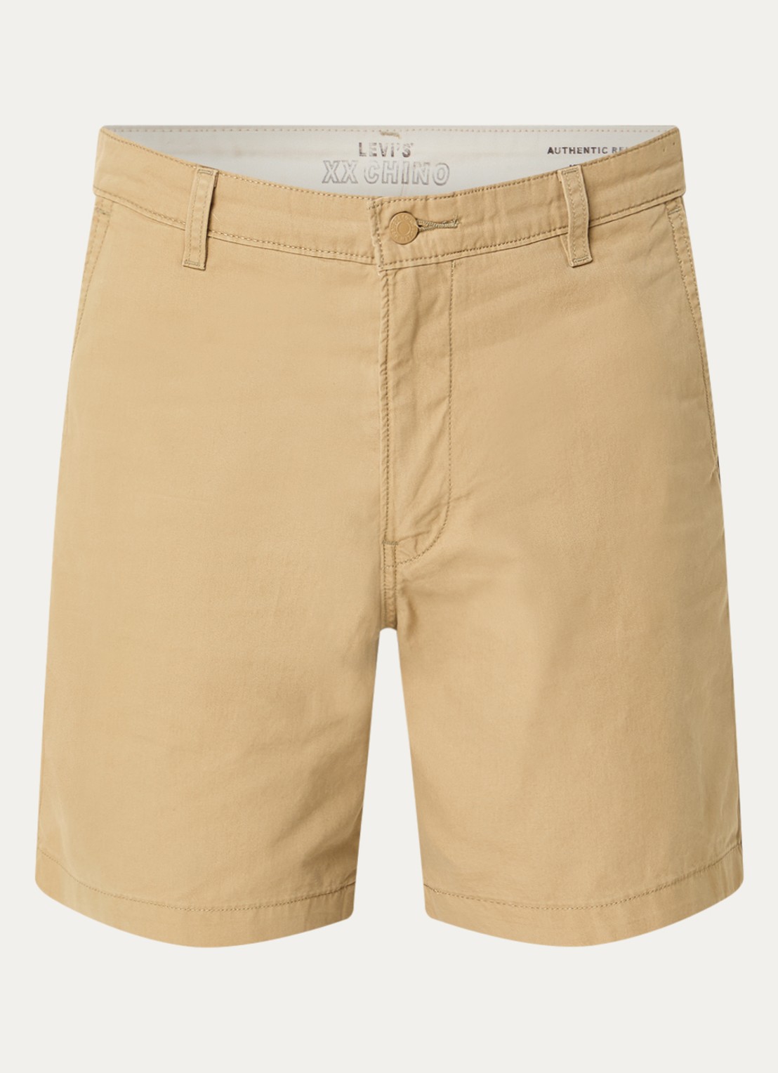 Levi's XX Authentic II straight fit korte chino met steekzakken - voorkant camel