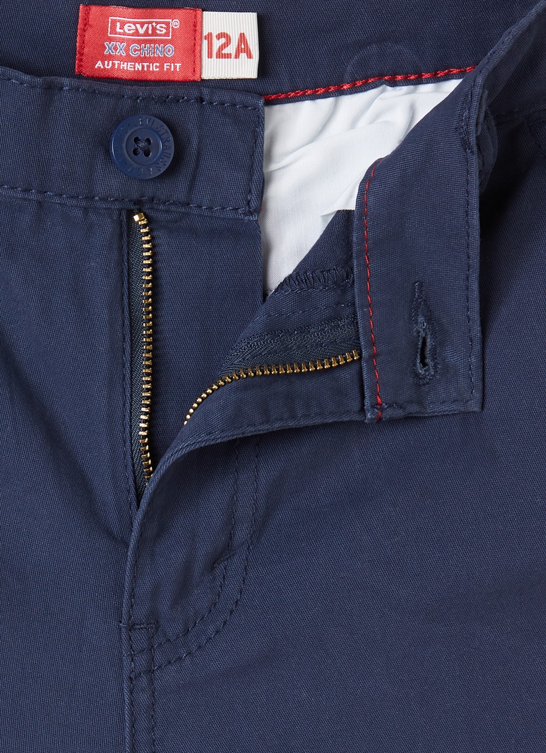 Levi's XX straight fit korte chino met steekzakken - detail 3 donkerblauw