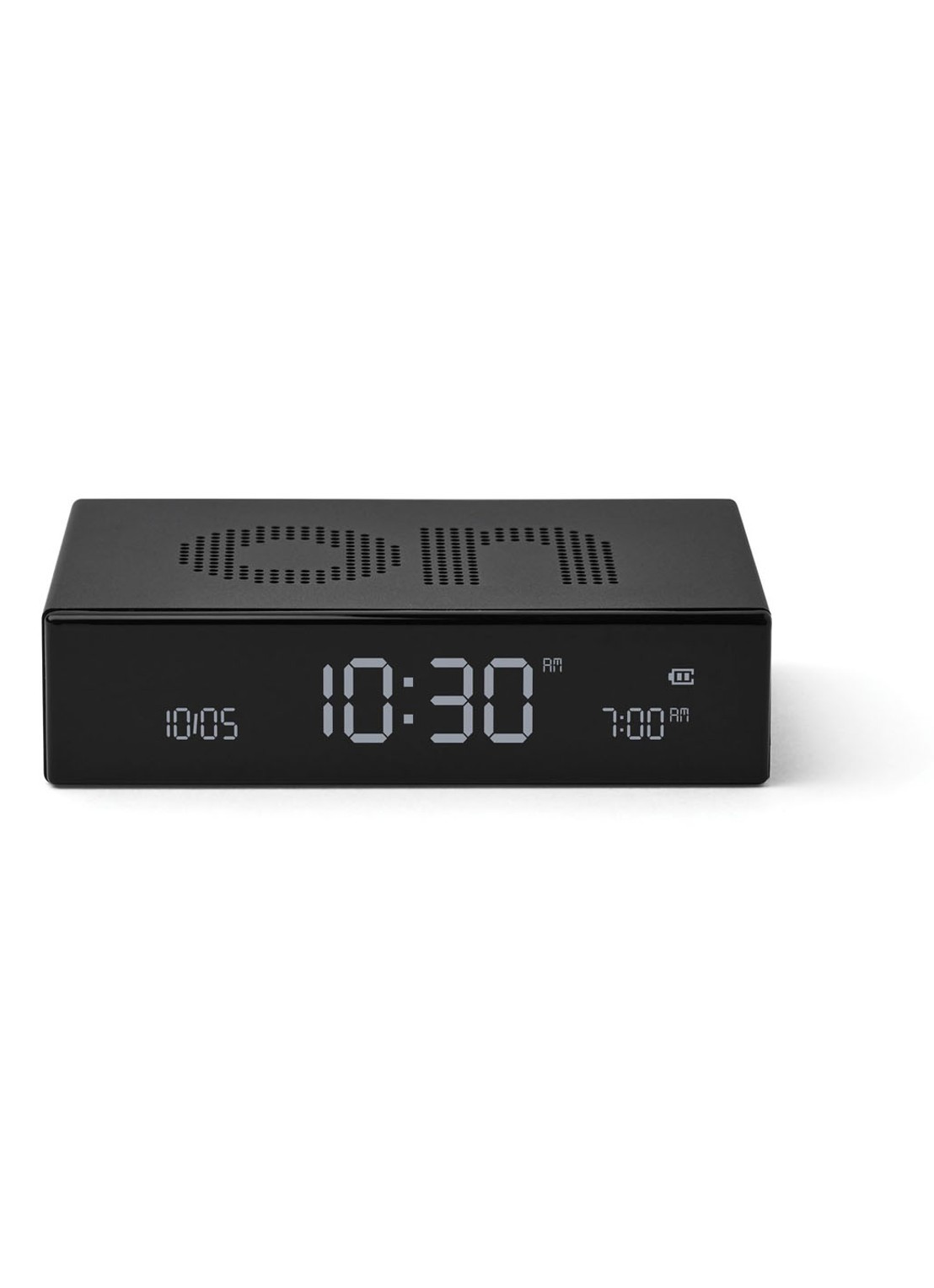 Lexon Flip Premium digitale wekker - voorkant 2 zwart