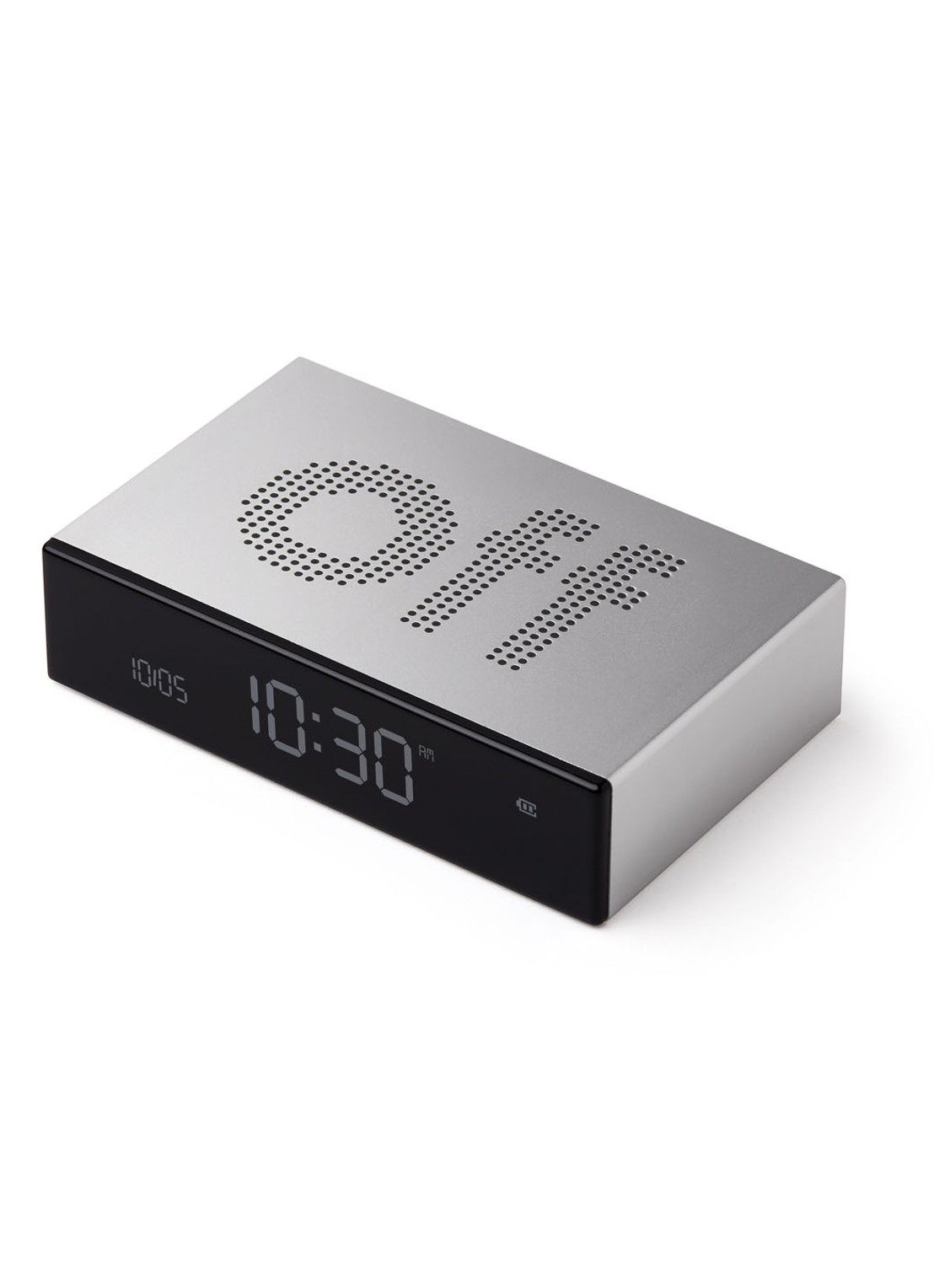 Lexon Flip Premium digitale wekker - detail 4 zilver