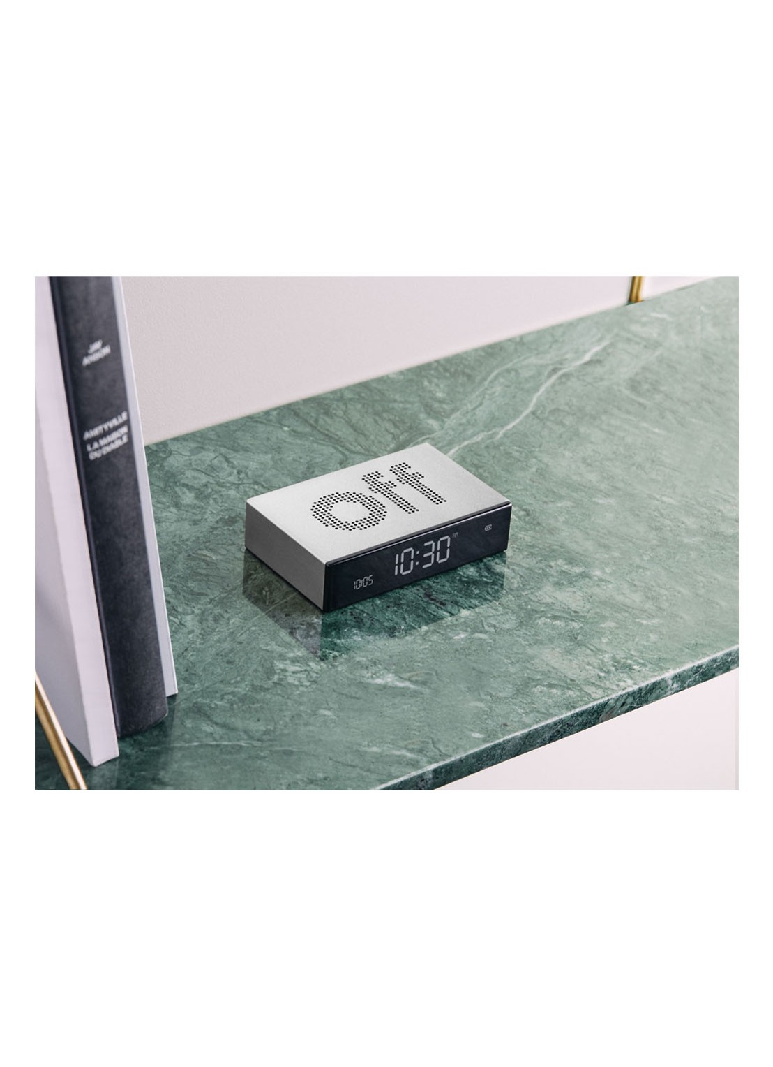 Lexon Flip Premium digitale wekker - detail 6 zilver