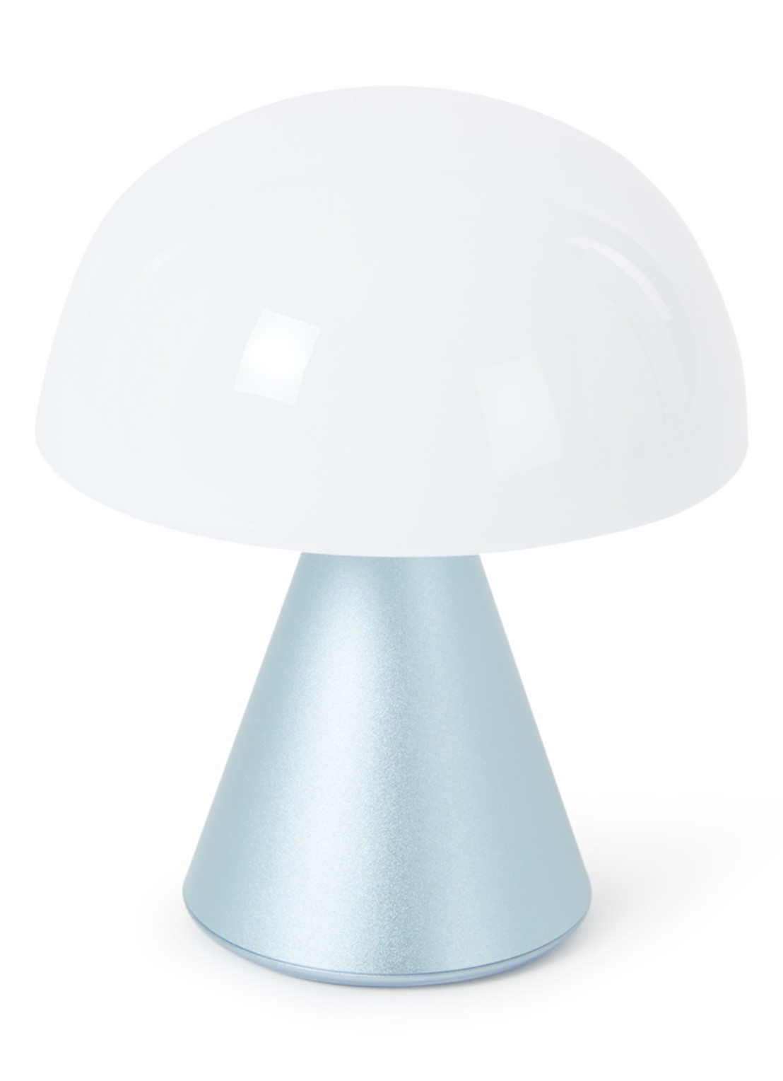 Lexon Mina Mini tafellamp 8 x Ø7 cm - voorkant lichtblauw