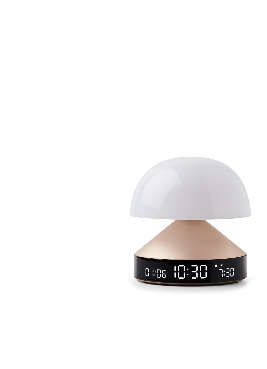 Lexon Mina Sunrise digitale wekker 11 cm - voorkant goud