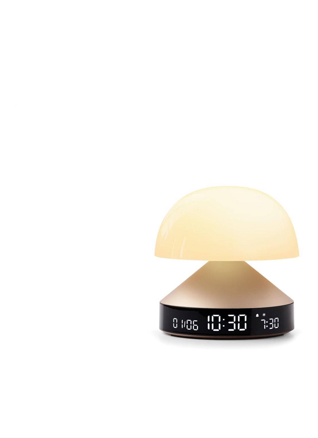 Lexon Mina Sunrise digitale wekker 11 cm - voorkant 2 goud