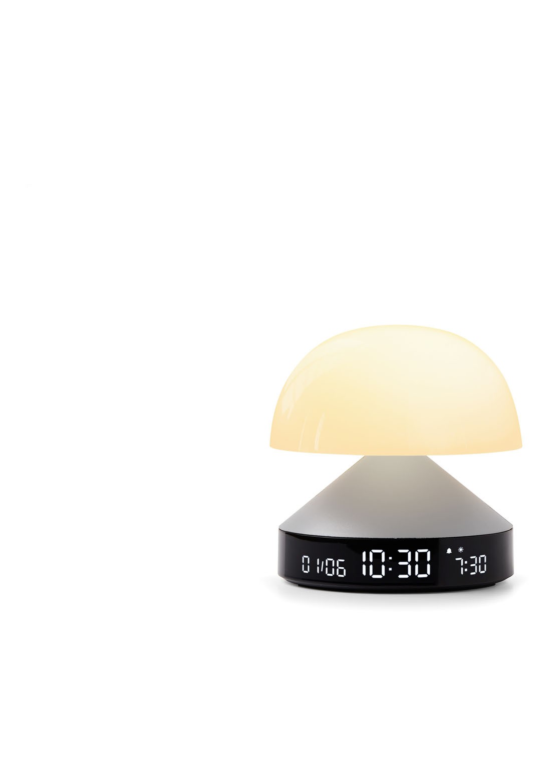 Lexon Mina Sunrise digitale wekker 11 cm - voorkant zilver