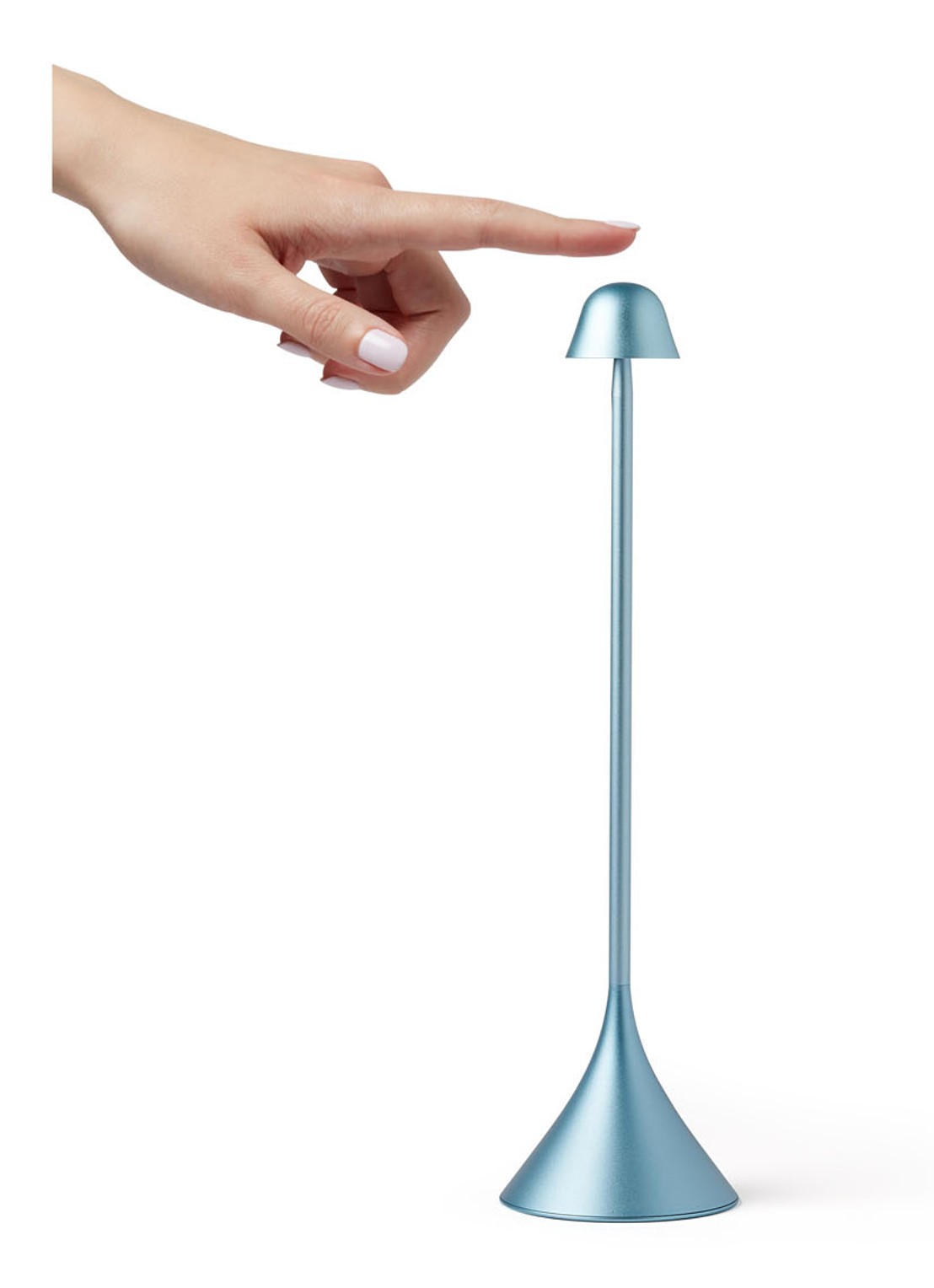 Lexon Steli Bell draadloze tafellamp 28,6 cm x Ø7,7 cm - detail 3 lichtblauw