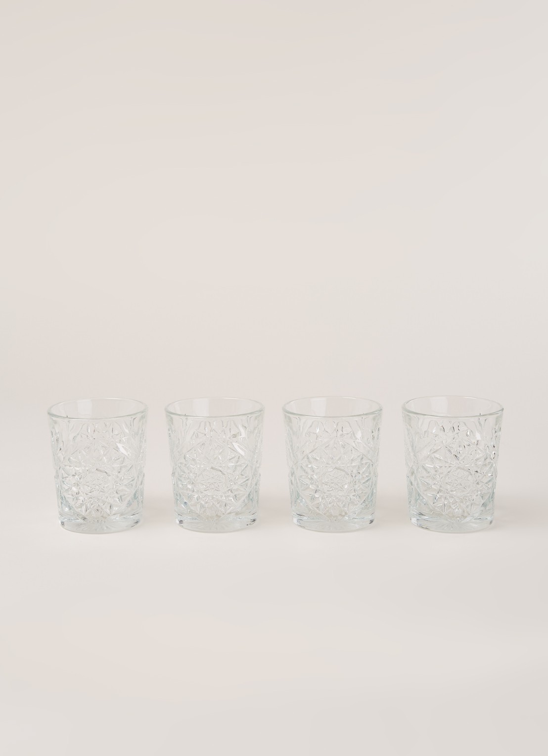 Libbey Hobstar Tumbler glas 35 cl set van 4 in geschenkverpakking - voorkant 4 transparant
