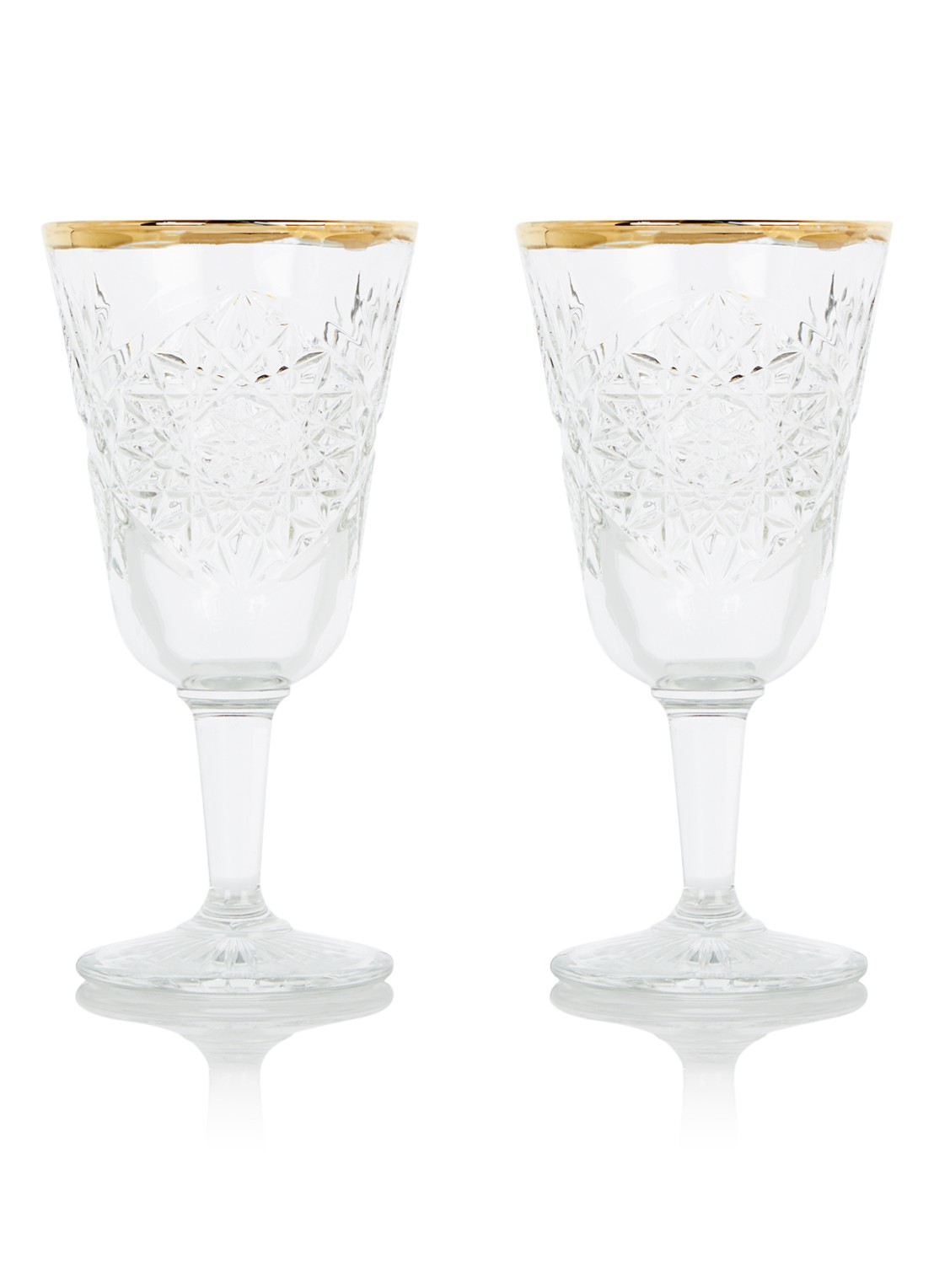 Libbey Hobstar wijnglas 30 cl set van 2 - voorkant goud